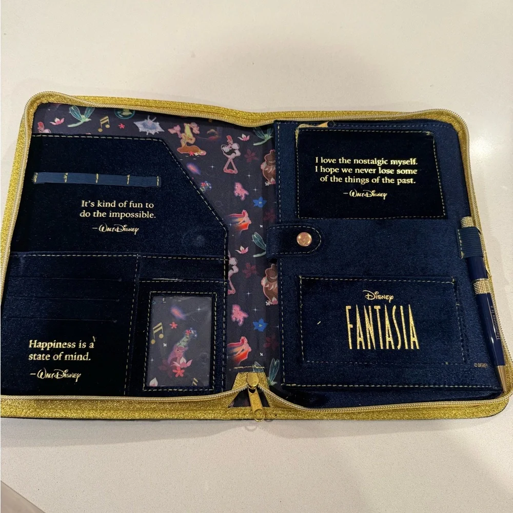 Disney Navy and Gold Folio with Mickey Mouse - Picture 2 of 5